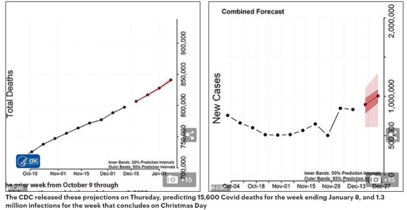 该机构还预测，到1月初，死亡人数将猛增73%