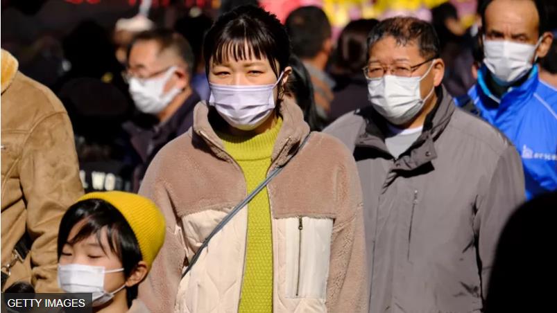 Mask-wearers in Japan