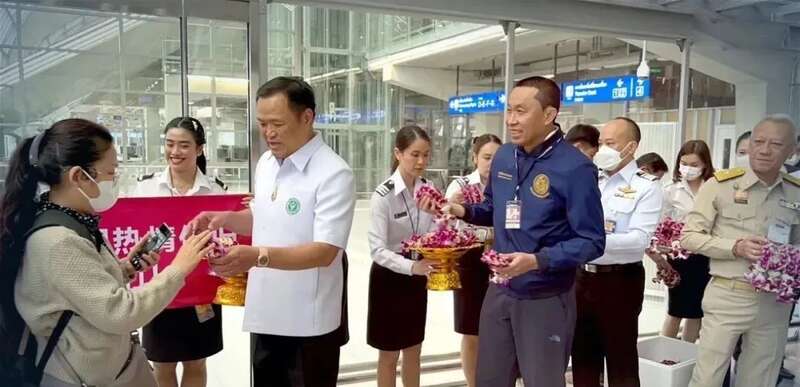 飞机出口等着接机的是副总理、旅游局局长等高官